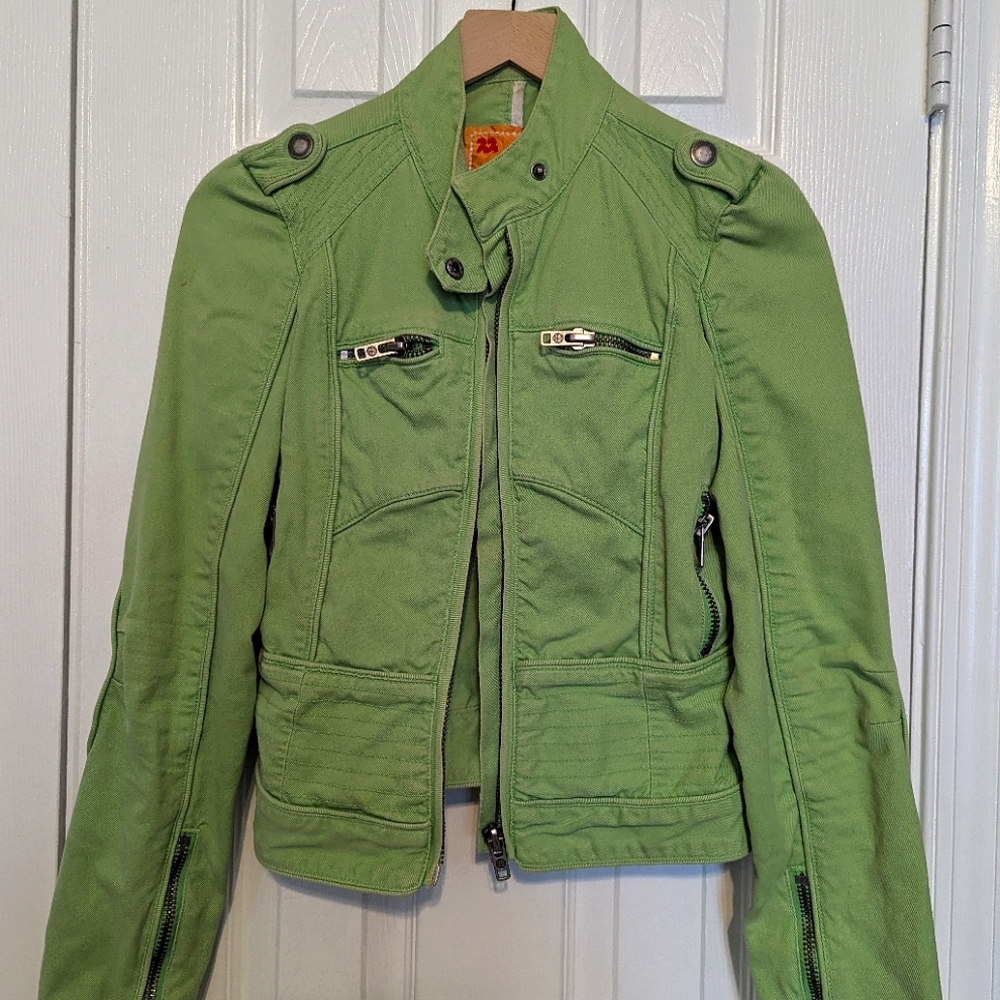 Green moto jacket